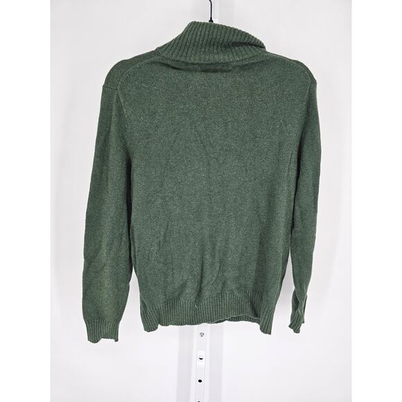 J Crew Mercantile Mens Sz S 1/4 Zip Pullover Sweater Dark Green Lambs Wool - Picture 4 of 4